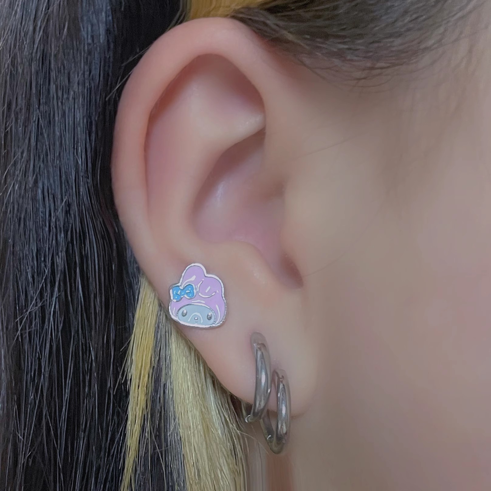 Titanium Steel Sanrio Kuromi Melody Cartoon Earring Hot Girl Wholesale - Image 4