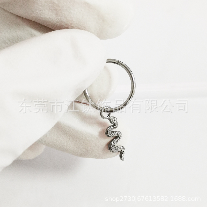 F136 Titanium Snake Nose Ring Anodized G23 Titanium Alloy Body Piercing Nose Stud - Factory Direct - Image 2