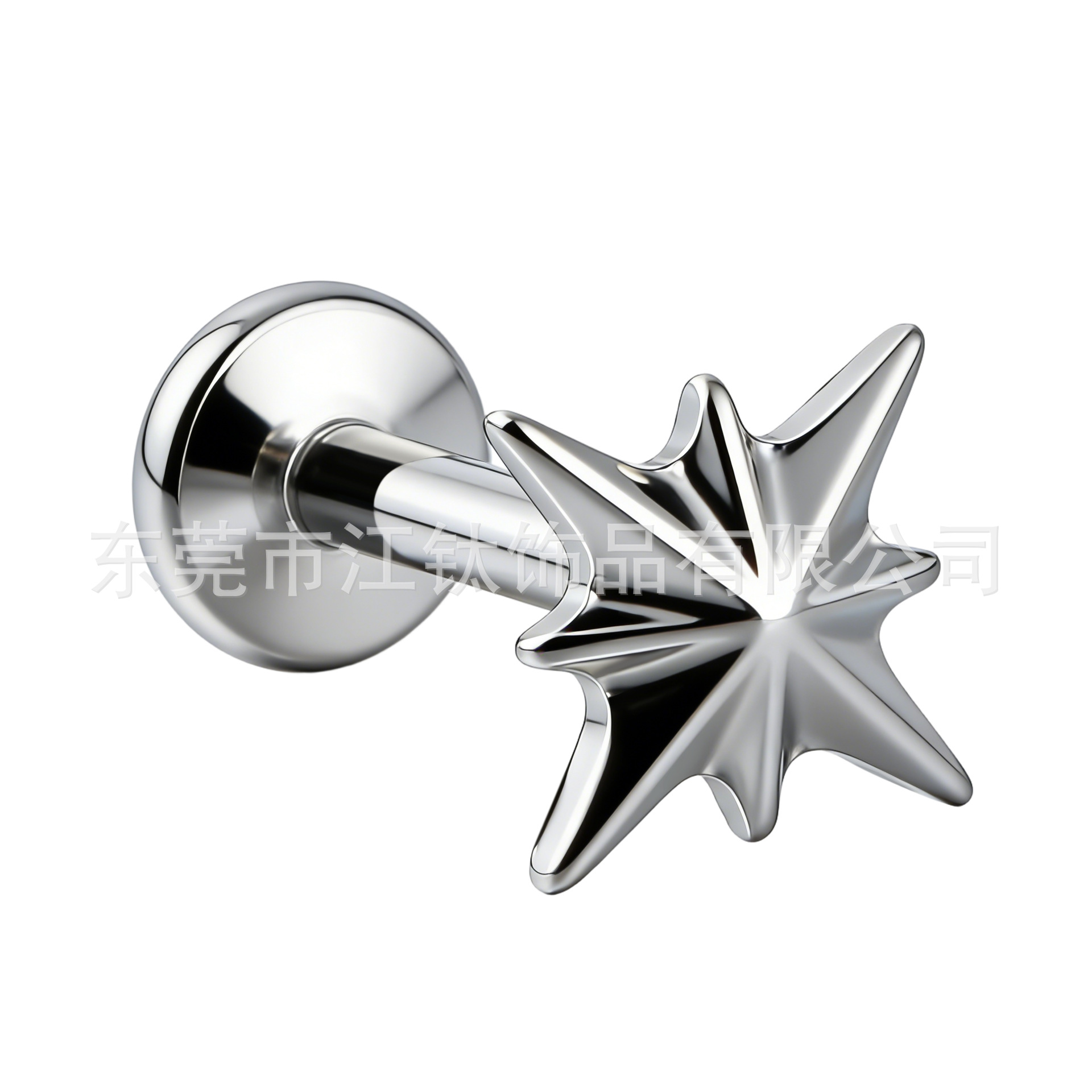 Jiangtai F136 Titanium Starburst Ear Studs – Fashionable Versatile Ear Bone Piercing Jewelry G23 Alloy - Image 5