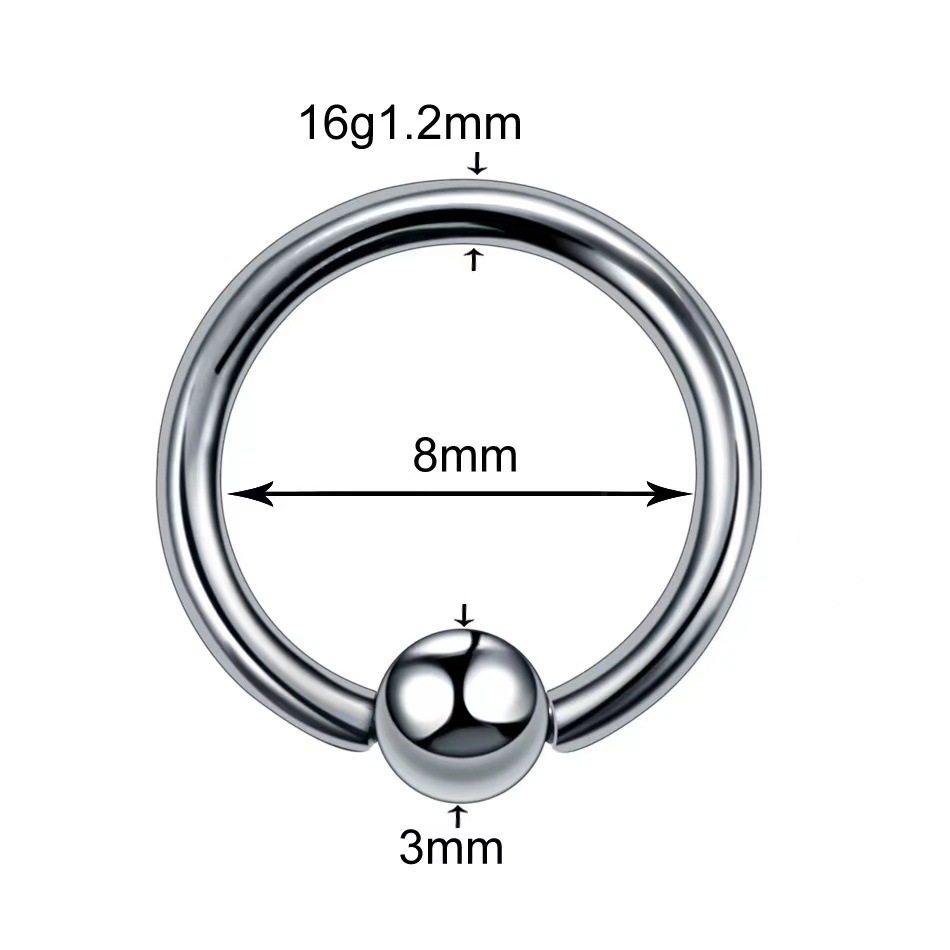 G23 Titanium Clip Ball Ring F136BCR Multi-Purpose Nose Ring Earrings Universal Ring Titanium Piercing Jewelry - Image 3