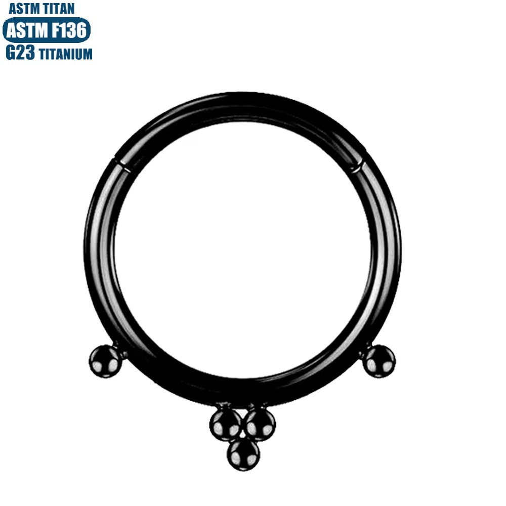 F136 Titanium Alloy Nose Ring Welded Bead Round Closed Body Piercing Tragus Piercing Earring Conch Shape Facial - Image 4