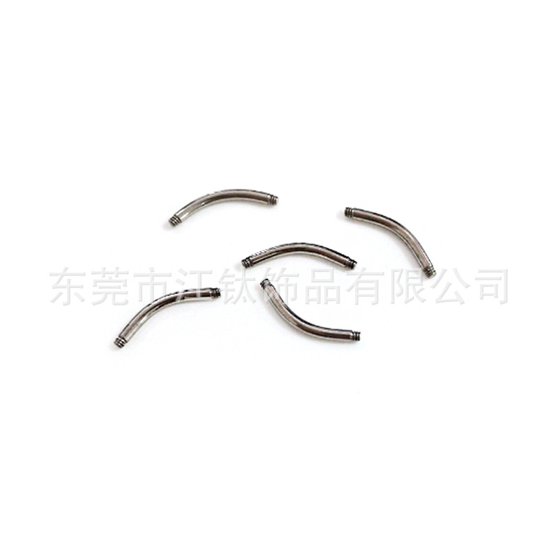 ASTM F136 Titanium External Thread Curved Barbell 14G-20G Body Piercing Jewelry - Image 2