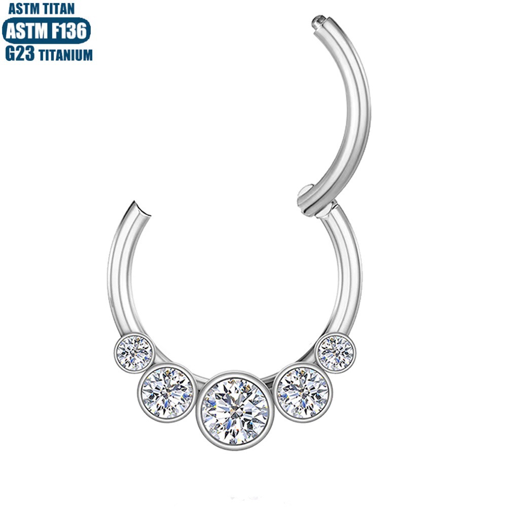 F136 Titanium Alloy Seamless Open Ear Bone Nose Ring Hoop Earrings for Helix Tragus Septum Piercing - Image 3