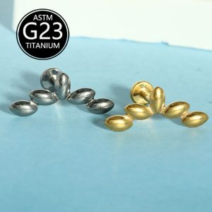 G23 Titanium Flat Back Earrings 16G Labret Studs for Ear Cartilage Lip Piercing Unisex