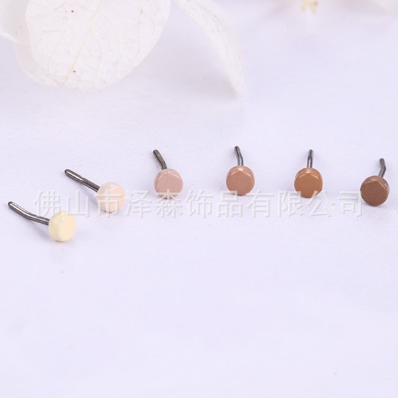 F136 Titanium Alloy Stud Earrings Pin-Type Flat Flesh-Colored Invisible Ear Bone Nails G23 Titanium Skin Nails 2mm - Image 2
