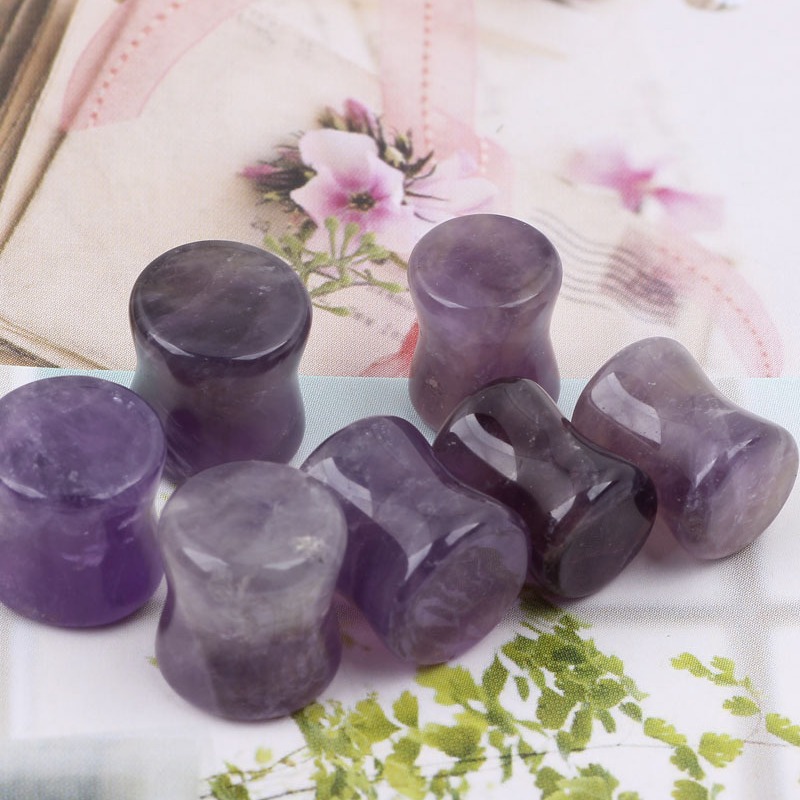 New Amethyst Ear Tunnel Plug 14mm Ceramic Ear Gauges for Stretched Ears - Image 5
