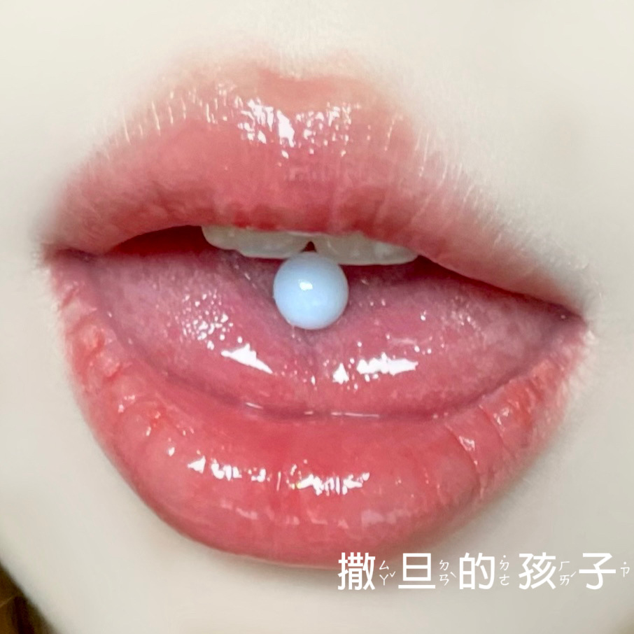 Soft White Fog Opal Tongue Barbell 316L Surgical Steel External Thread Tongue Piercing Jewelry 2024 New - Image 2