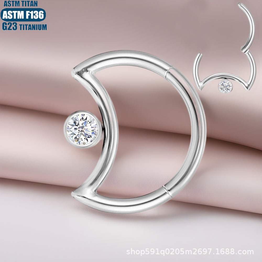 G23 Titanium Wholesale Zircon Nose Ring Nose Piercing Jewelry Nasal Septum Closed Seamless Hoop Earrings Trendy - Image 2
