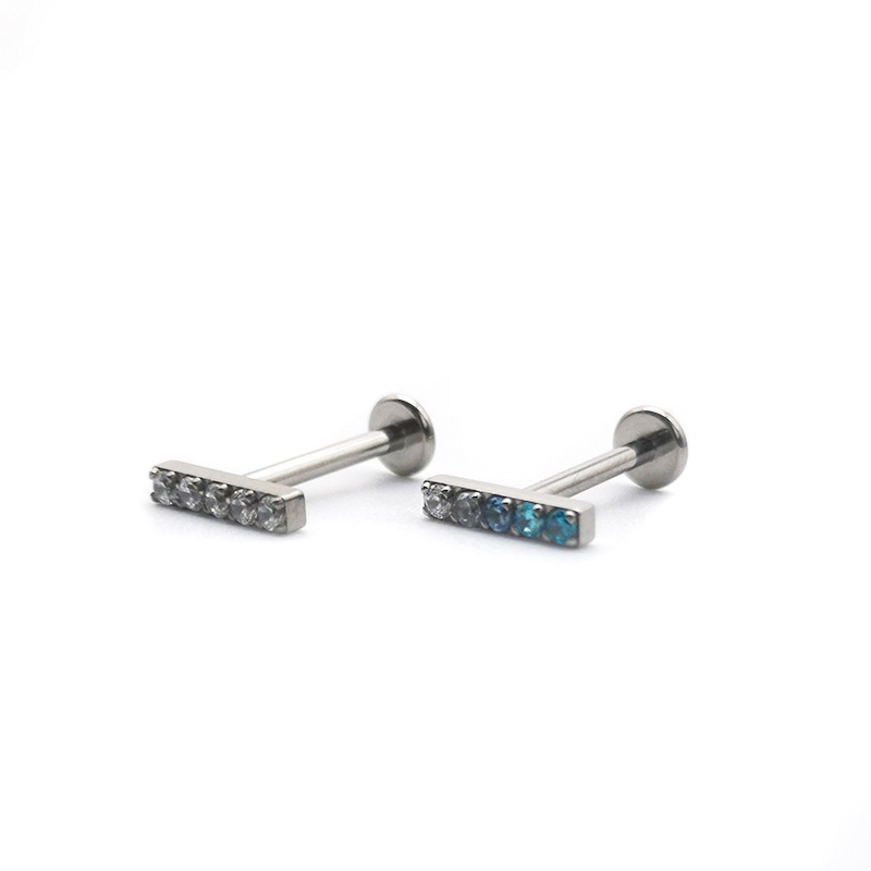 F136 Lip Nail Inlaid Diamond Ear Bone Nail G23 Titanium Alloy Body Piercing Jewelry Manufacturer Wholesale Customization with Drawings and Samples - Image 5