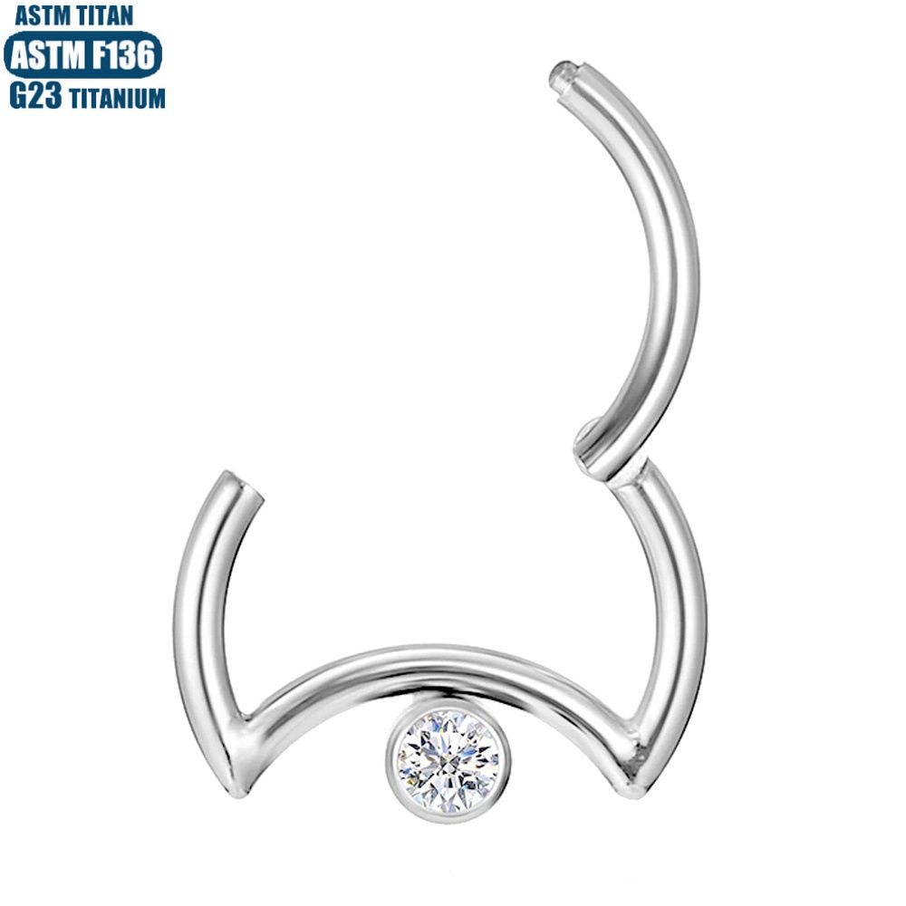 G23 Titanium Wholesale Zircon Nose Ring Nose Piercing Jewelry Nasal Septum Closed Seamless Hoop Earrings Trendy - Image 4