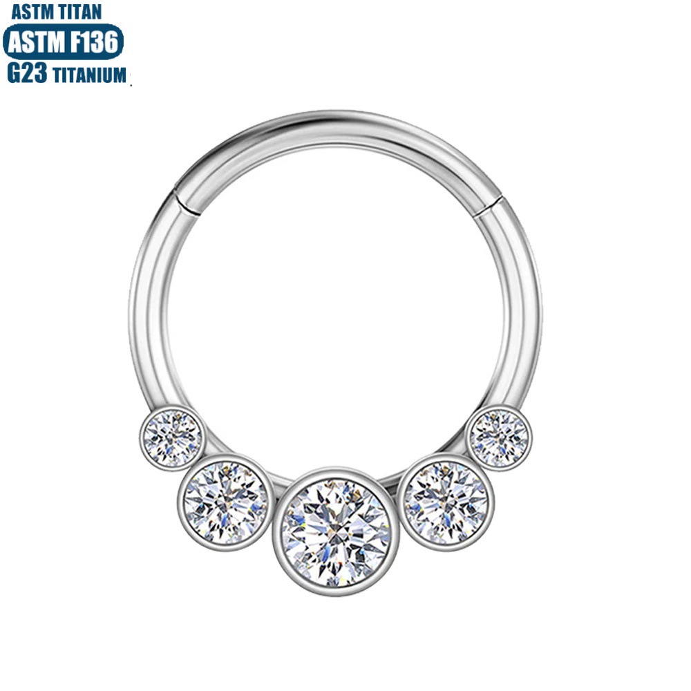 F136 Titanium Alloy Seamless Open Ear Bone Nose Ring Hoop Earrings for Helix Tragus Septum Piercing - Image 2