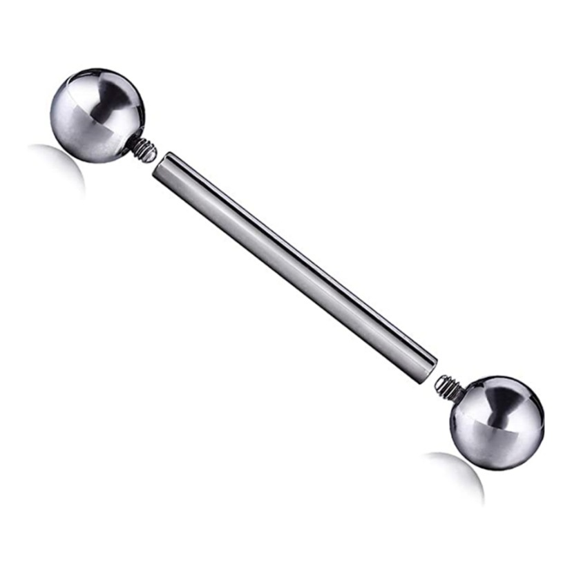 F136 Titanium Straight Bar Tongue Lip Ear Cartilage Piercing Barbell Jewelry 1.6mm 40mm - Image 5