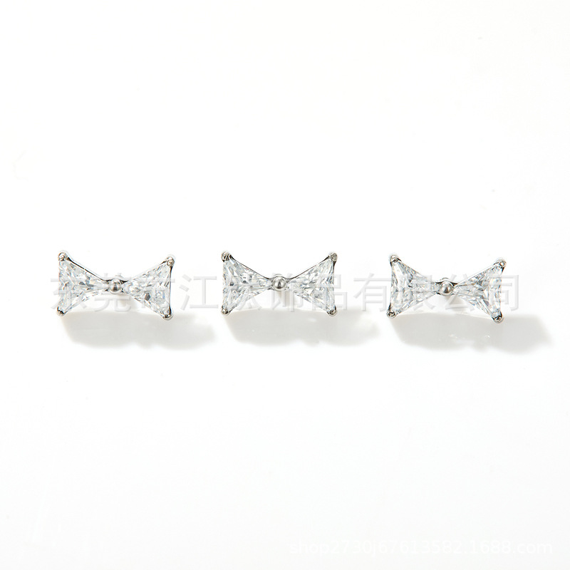 G23 Titanium Ear Cartilage Stud Bow Triangle Zircon Piercing Jewelry Lip Nail for Helix Tragus - Image 5