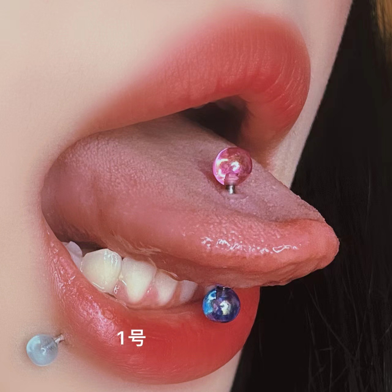 Sweet Cool Tongue Nail Acrylic Tongue Barbell 316L Surgical Steel Tongue Ring Wholesale Body Piercing Jewelry - Image 2