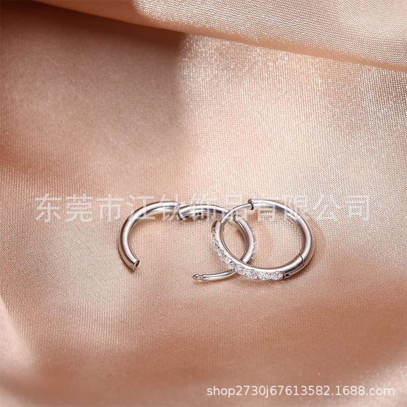 G23 Titanium Diamond Earring Pin - 1.6mm Gold Nose Ring Hoop for Cartilage Helix Tragus Piercing - Image 3
