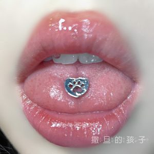 14G Titanium Steel Tongue Barbell Tongue Ring Piercing Jewelry for Women Sweet Cool Style