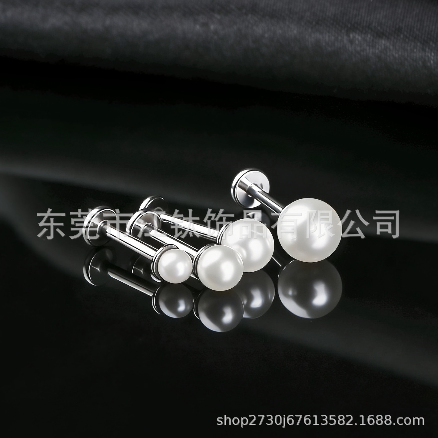 G23 Titanium Alloy Pearl Lip Labret Stud 10mm 14G Internally Threaded Body Piercing Jewelry - Image 3