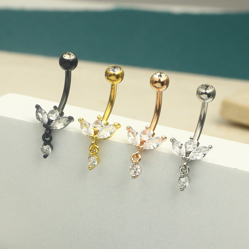 Factory Direct New Hot Sale Crown Zircon Navel Ring Belly Button Piercing Jewelry 4 Colors 316L Surgical Steel - Image 4