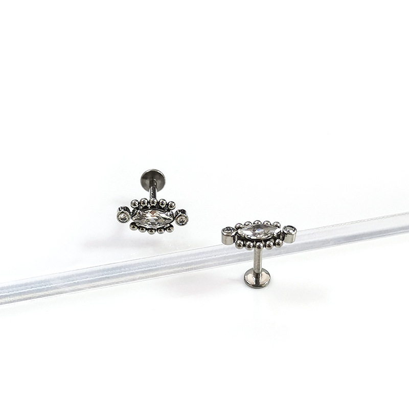 G23 Titanium Earrings with 5A Zircon - Factory Direct Body Jewelry Custom Design - Image 2