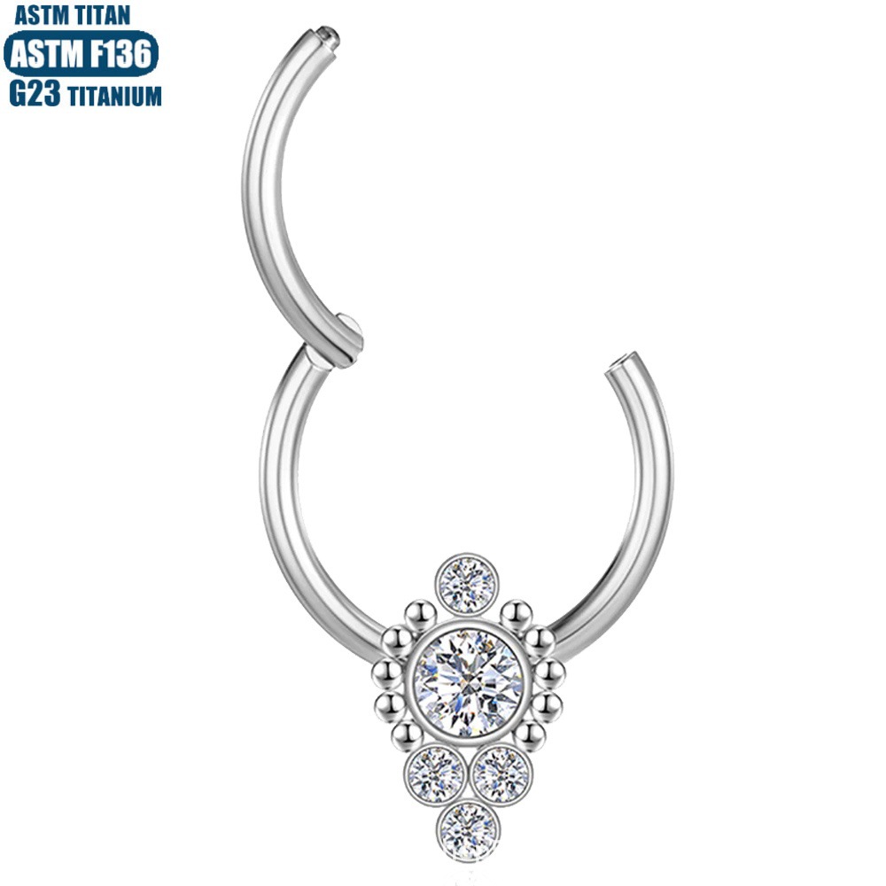 F136 Titanium Alloy Seamless Open Ring Nose Ring with CZ Zircon Tragus Piercing Jewelry Ear Hoop 1.2mm - Image 3