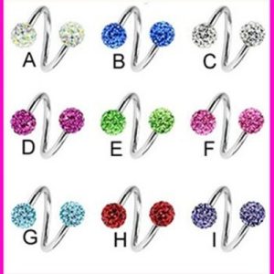 Full Drill Ball Titanium Steel Earrings Shambhala Broken Diamond Colored Diamond Ball Ear Bone Nail S Rod Factory Wholesale 3.5mm Ball CZ