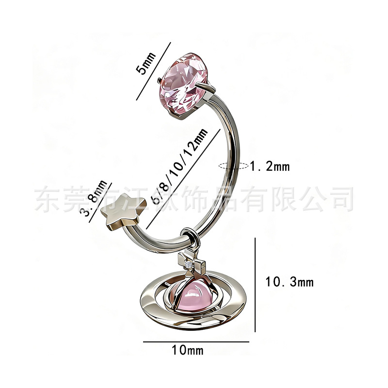 G23 Titanium Alloy Empress Pendant Earring Zircon Body Piercing Jewelry - Image 2