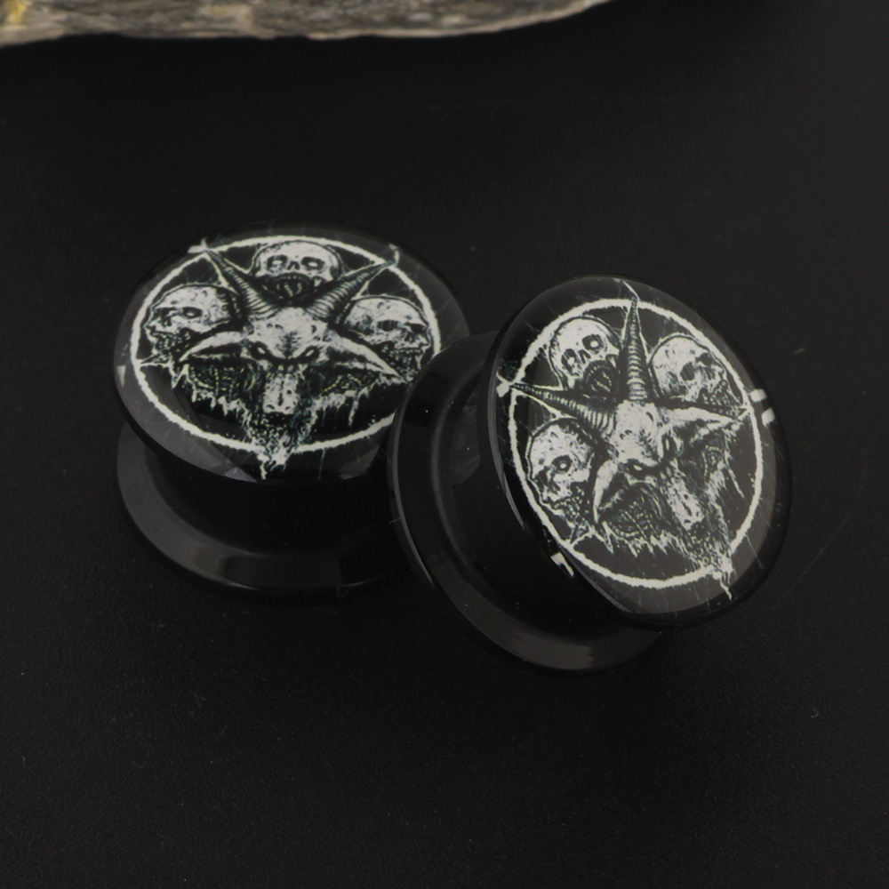 Foreign Trade Five-Claw Ghost Head Ear Piercing Jewelry 6mm-16mm Ear Stretching Tunnel Plug - Image 2