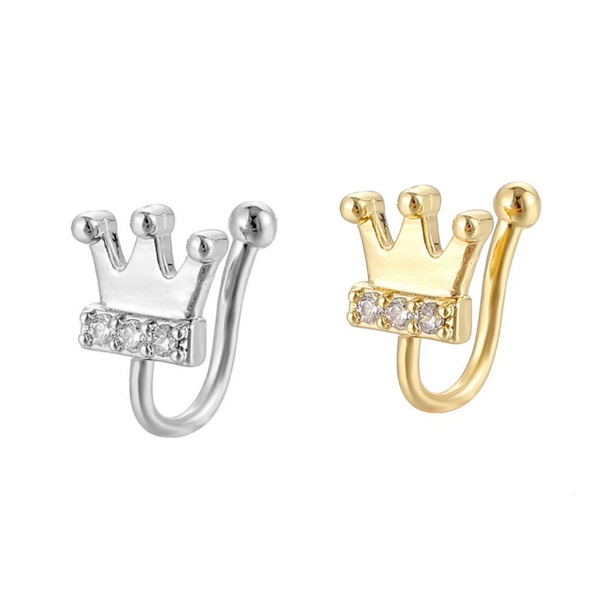 Gold Geometric Nose Clip Non-Piercing Fake Nose Ring - Copper Inlaid Zircon, 8-Shape Design, Popular in Europe and America - Image 4