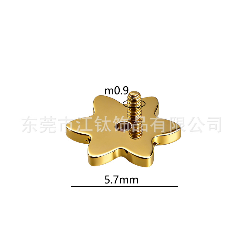 F136 Titanium Ear Stud with CZ Flower - G23 Titanium Alloy Cartilage Jewelry for Women & Men - Image 2