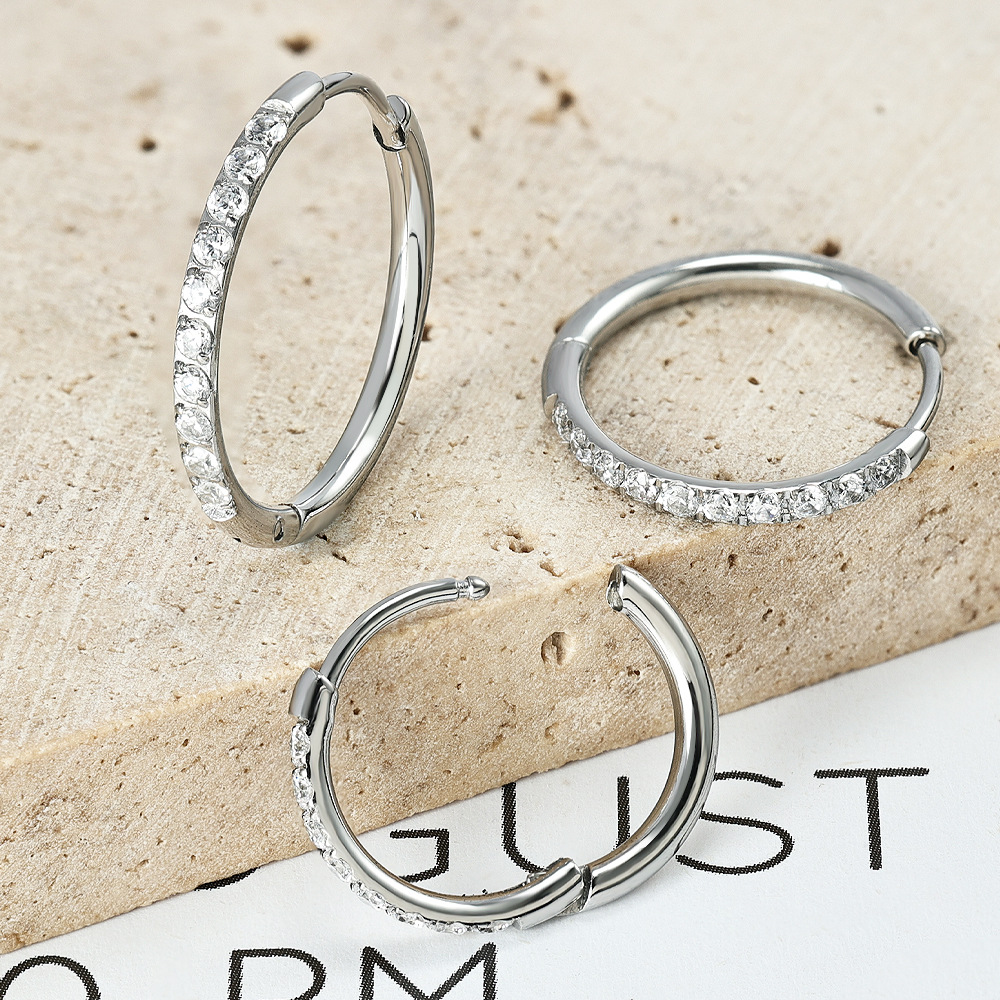 Zesen High Quality 2.0mm Hand Throw Stainless Steel Diamond Earring Studs for Cartilage - Image 3