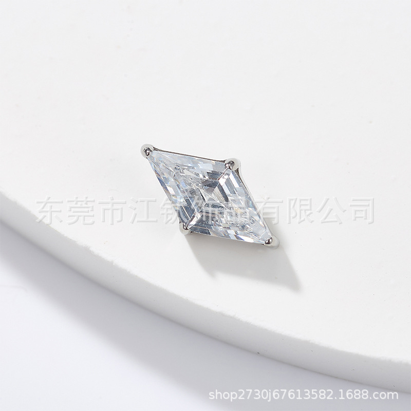 G23 Titanium Ear Cartilage Stud - Gold Large Diamond Zircon Ear Nail for Helix Tragus Piercing - Image 3