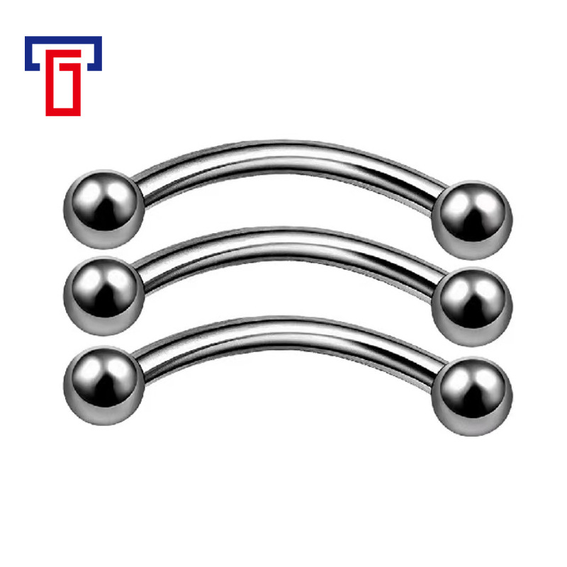 F136 Titanium Double-Ended Curved Barbell Eyebrow Ring - G23 Alloy Ball Piercing Jewelry - Image 3