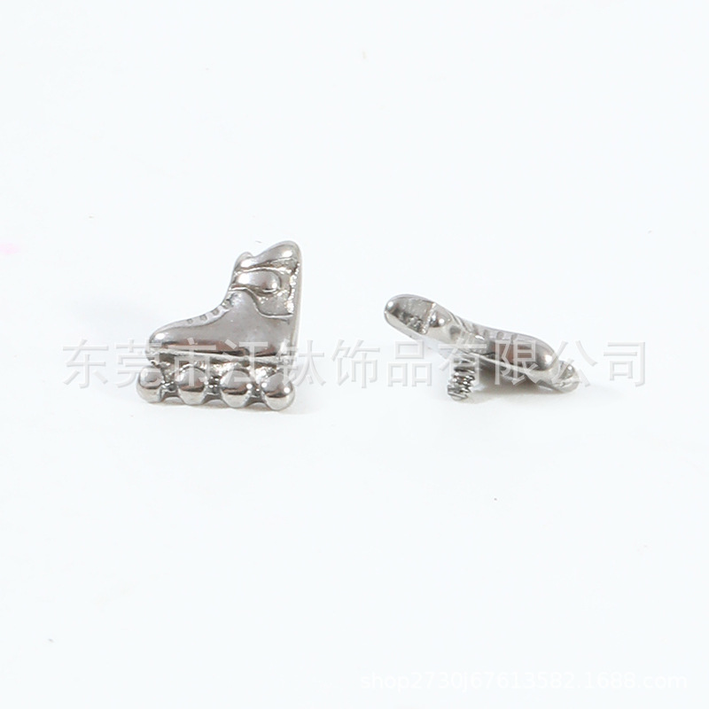 G23 Titanium Skate Earring Lip Nail Barbell - ASTM F136 Implant Grade Body Piercing Jewelry - Image 3