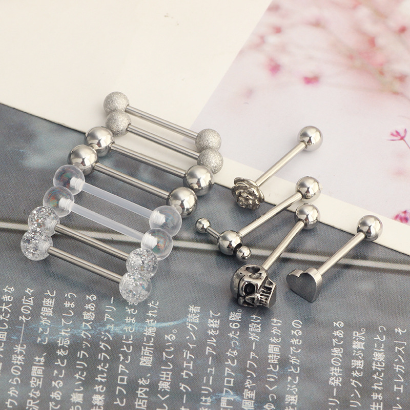 Stainless Steel Tongue Nail 12-Piece Set Straight Rod Mixed 4 Colors Optional Tongue Ring Piercing Jewelry - Image 3