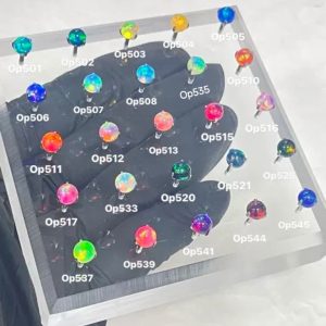 Titanium Alloy F136 Aurora Ball Opal Lip Nail Tongue Nail Eyebrow Nail Earring Internal Thread - 16G 5mm