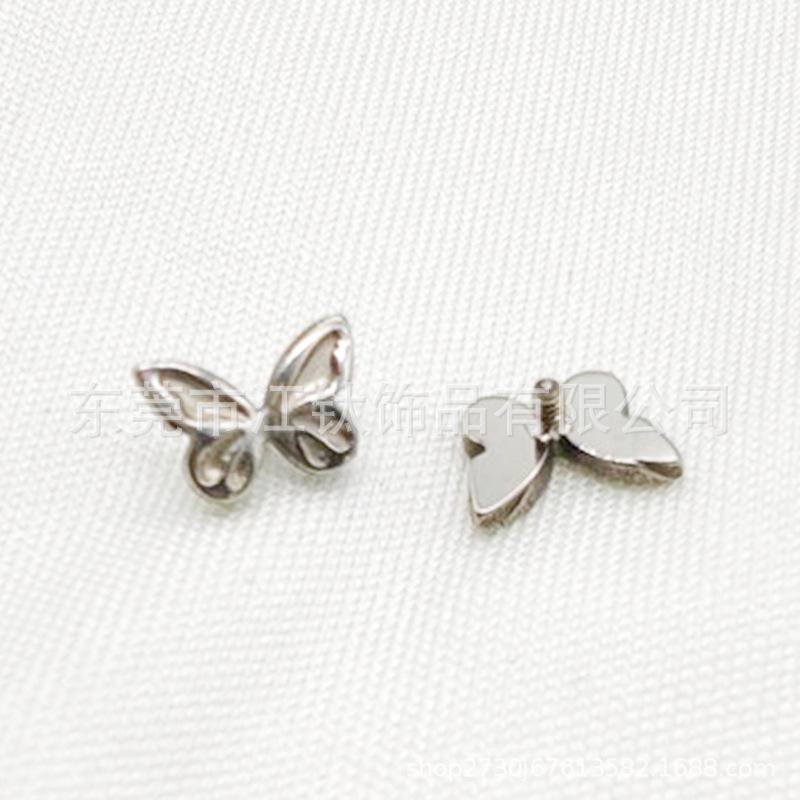 G23 Titanium Butterfly Cartilage Stud Earring 16G Flat Back Ear Piercing Jewelry - Image 4