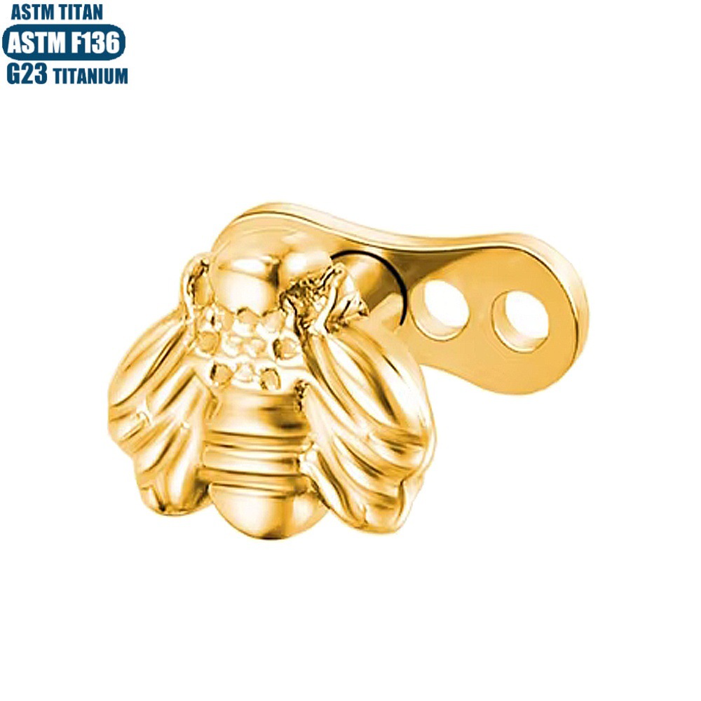 G23 Titanium Bee Buried Bone Nail Subcutaneous Implant Locking Skin Piercing Jewelry Internal Thread - Image 3