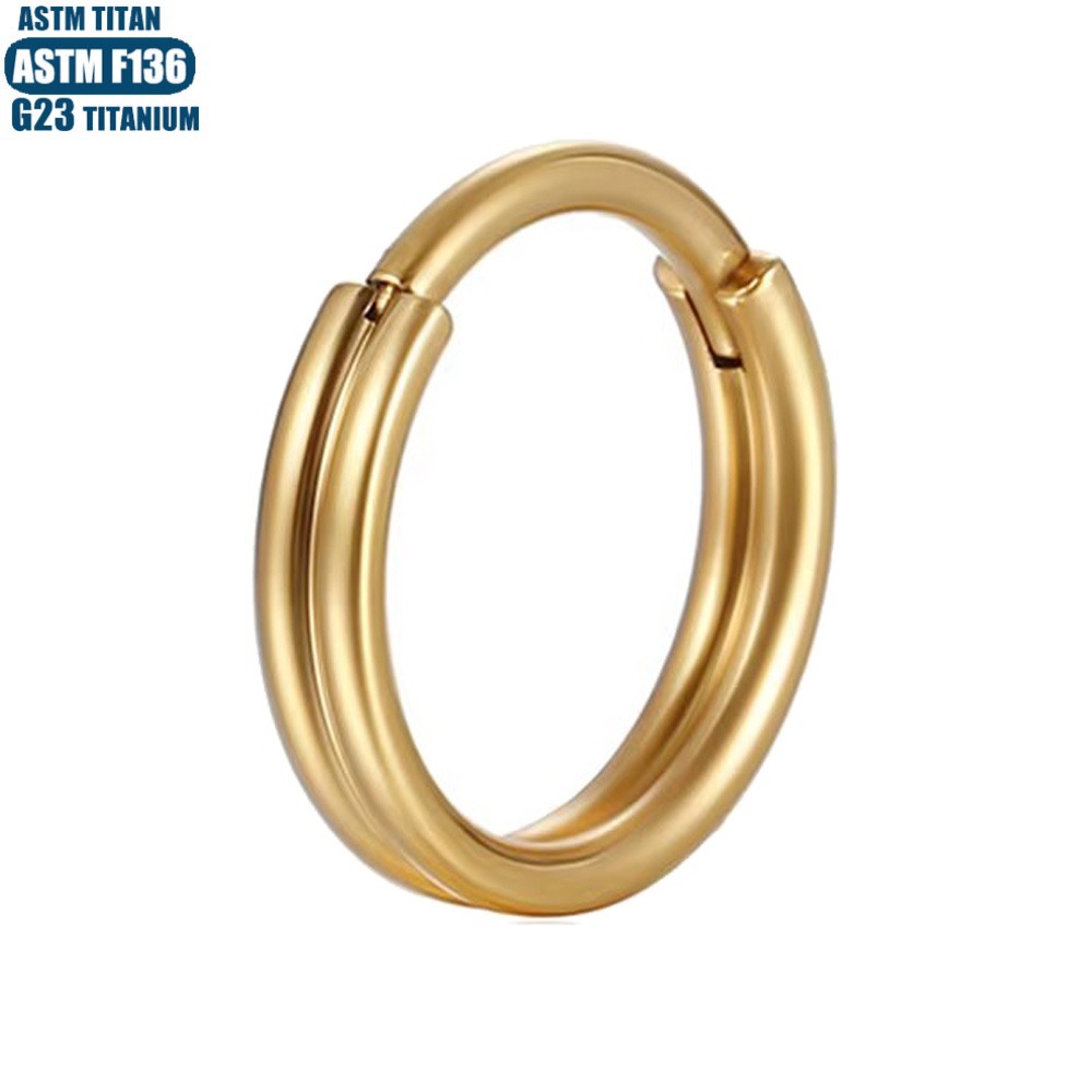 F136 Titanium Alloy Double Layer Nose Ring Tragus Piercing Earring Septum Ring Seamless Hoop Body Piercing Jewelry Fashion - Image 4