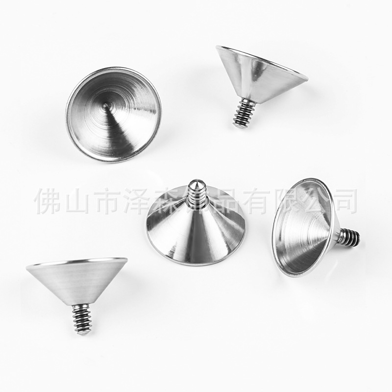 Zesen F136 Titanium Alloy Funnel Holder Drill Cup DIY Jewelry Earrings Accessories Tapered Empty Embryo Lip Nail Tip Bottom Diamond - Image 4