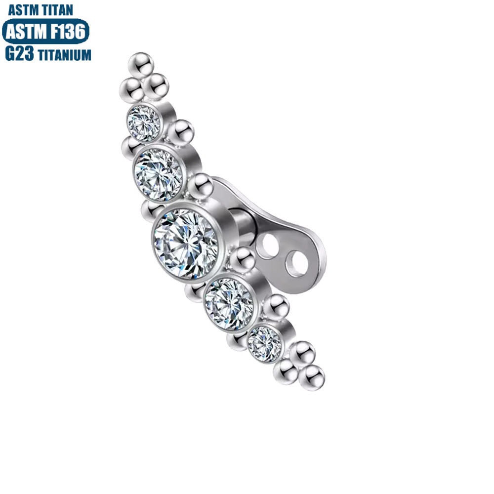 F136 Titanium Alloy Diamond Embedded Bone Nail Implant Body Piercing Welding Ball Internal Tooth Embedded Nail Implant with Base - Image 2