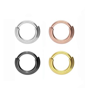 316L Stainless Steel Nose Ring Hoop 1.2x10mm Gold Closed Nose Piercing Jewelry
