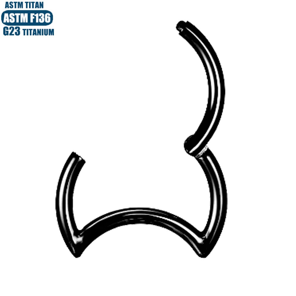 G23 Titanium Alloy Nose Ring Moon Hinge Seamless Open Ring Diaphragm Tracing Earring Earrings Nasal Septal Ring - Image 4