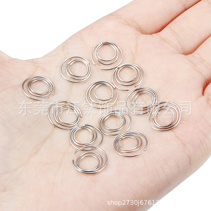 G23 Titanium Open Ring Nose Ring 16G 8mm Simple Hoop Body Piercing Jewelry Gold - Image 4