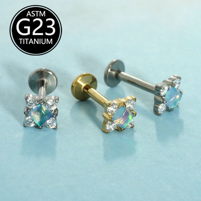 G23 Titanium 16G Internal Thread Flat Bottom Lip Stud & Ear Bone Stud - Lip Piercing Jewelry Direct from Manufacturer - Image 3