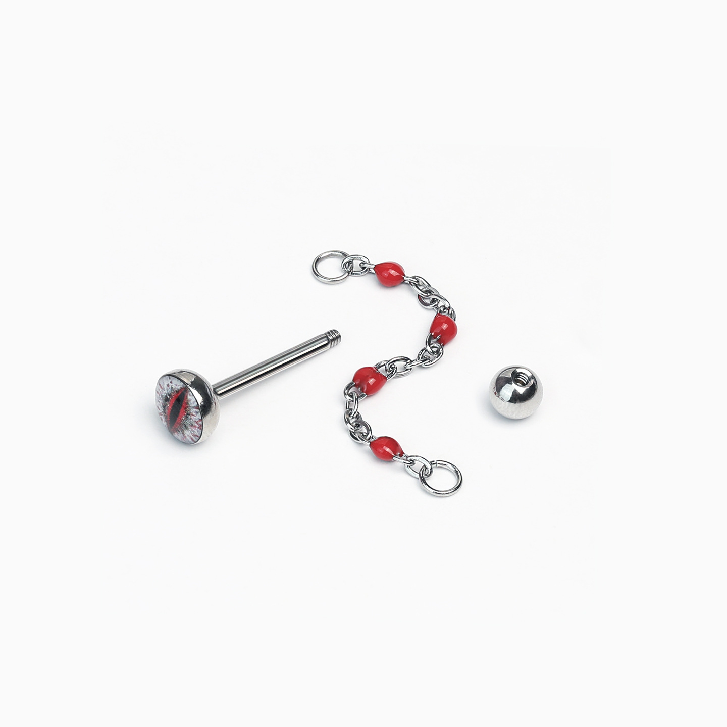 Gradient Color Chain Tongue Barbell, 20mm Length 1.6mm Thick, External Thread Titanium Steel Tongue Piercing Jewelry for Men Women, Punk Style, Factory Wholesale - Image 4