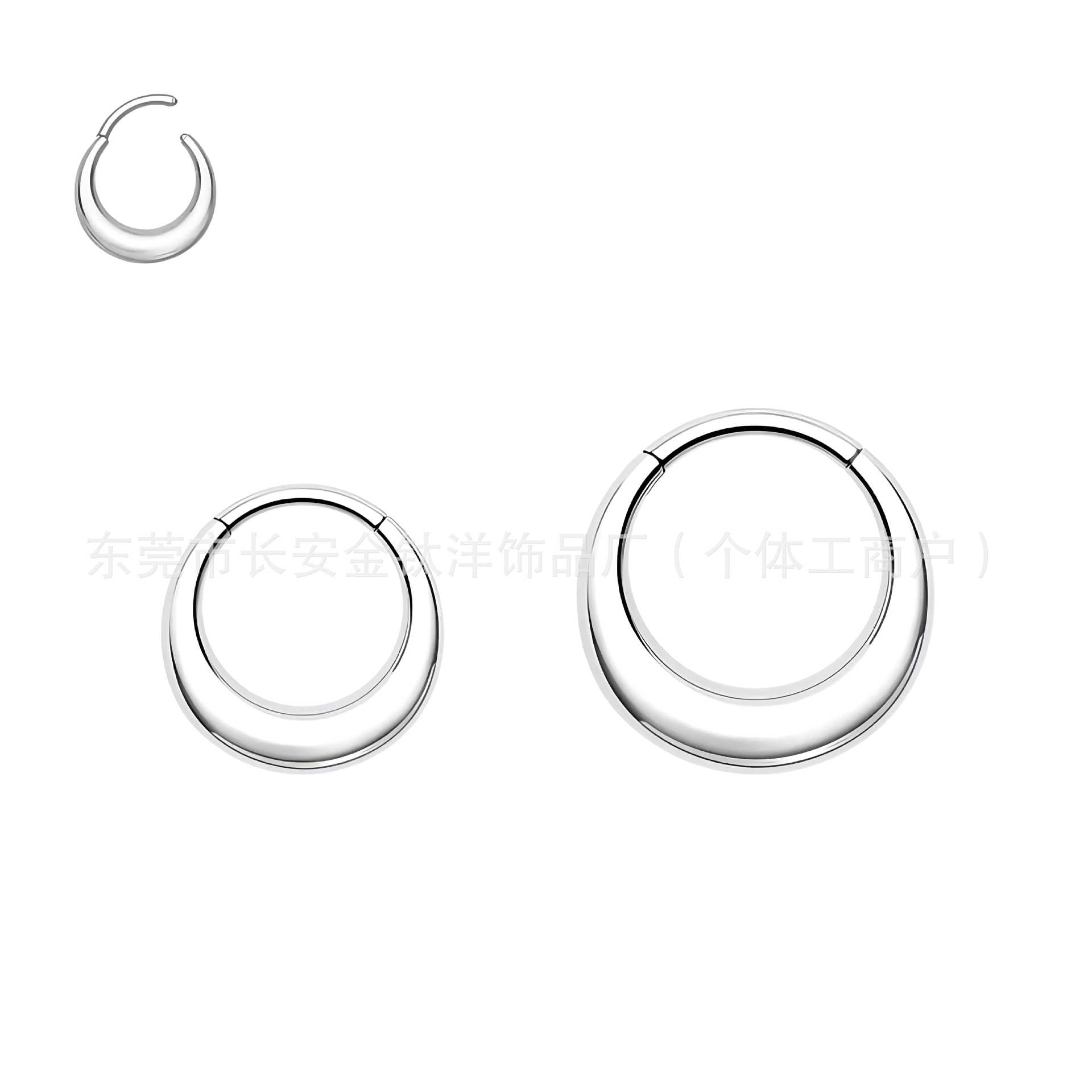 F136 Titanium Smooth Ear Buckle Closed Ring Nose Ring Earrings Ear Bone Ring Universal Ring G23 Titanium Alloy Piercing Jewelry - Image 2