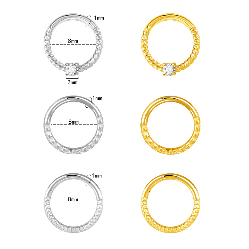 2023 New Hot Sale Stainless Steel Diamond Nose Ring Zircon Nose Ornaments Women's Elegant Fashion Split Ring Universal Ring - Image 5