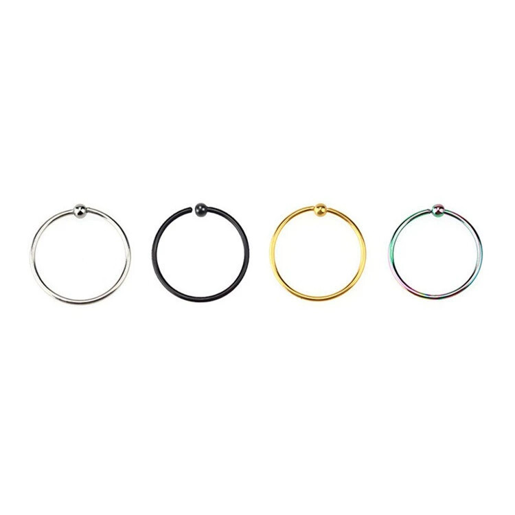 Stainless Steel Open Earring Nose Ring Small Clip Ball Ring Eyebrow Ring Lip Ring Flower Design - Image 5