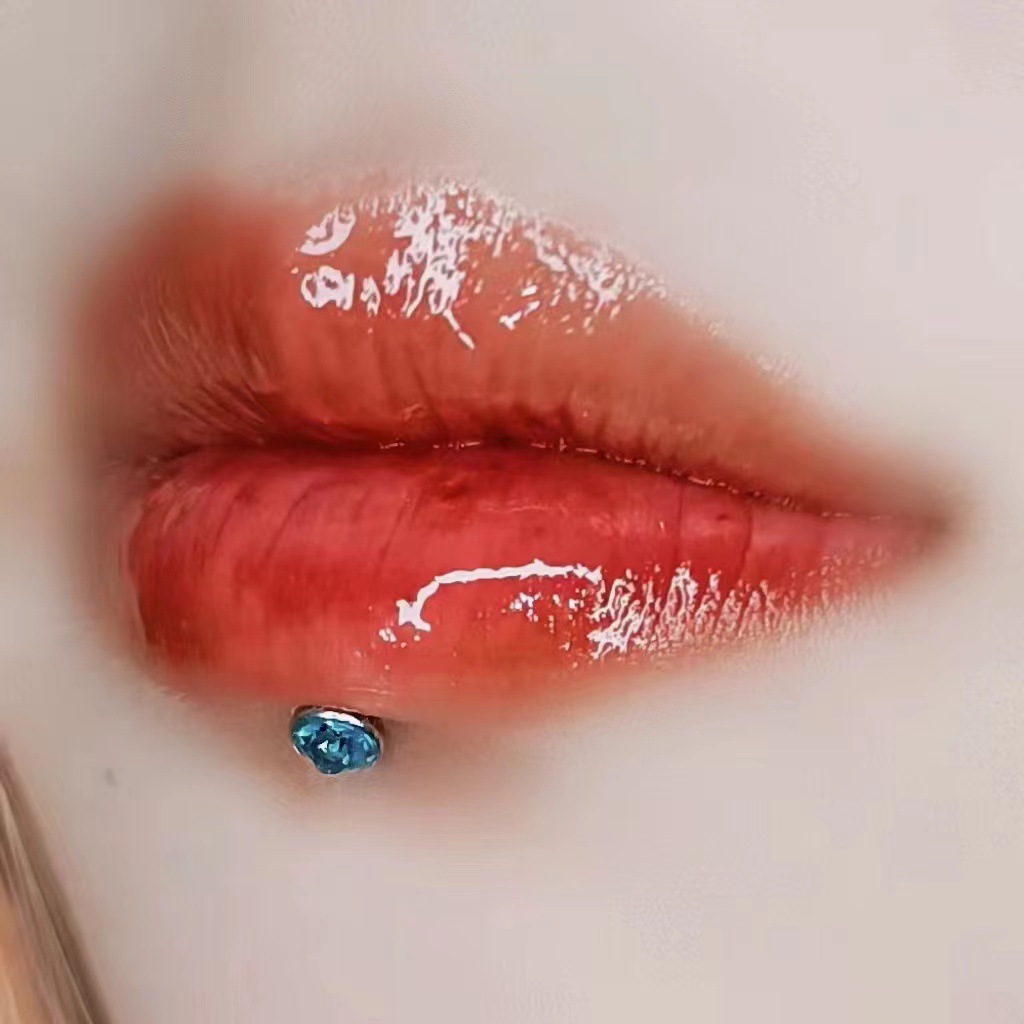 Lip Nail Diamond Inner Tooth Lip Ring Ear Bone Nail Wine Nest Nail Ear Nail Piercing Jewelry Titanium Steel Ins Factory Direct Wholesale - Image 2