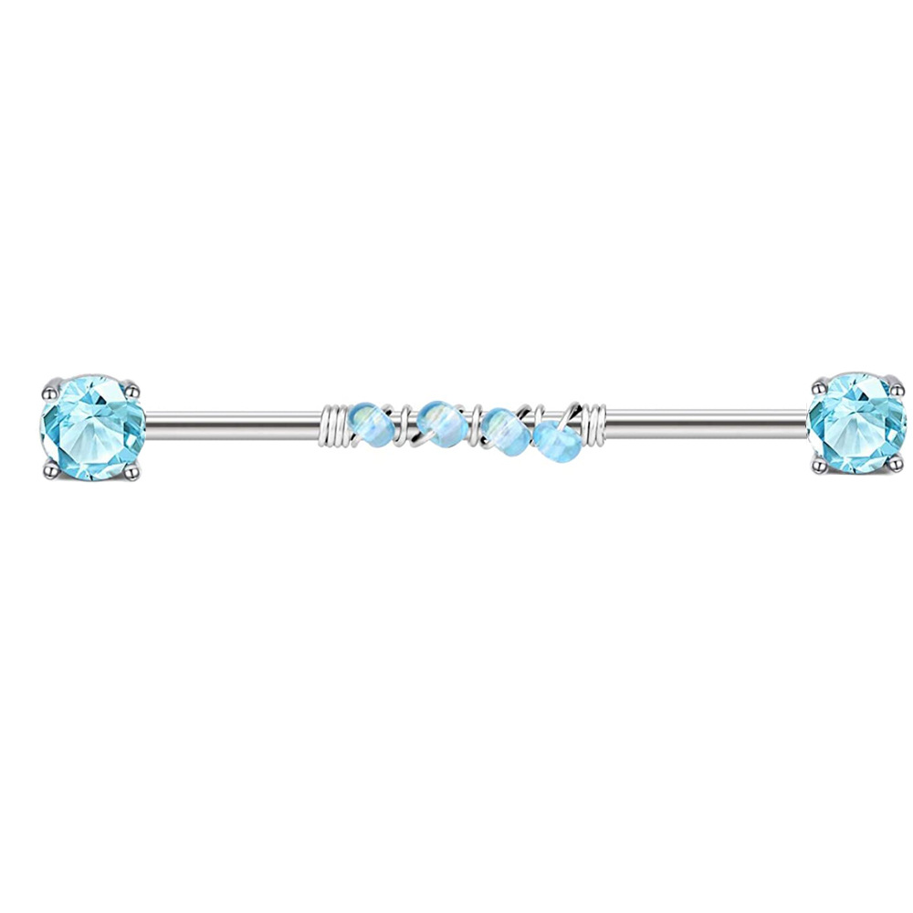 Blue Pine Bracelet Style 316L Surgical Steel Industrial Barbell Earring for Body Piercing - 2021 Summer Trend - Image 5